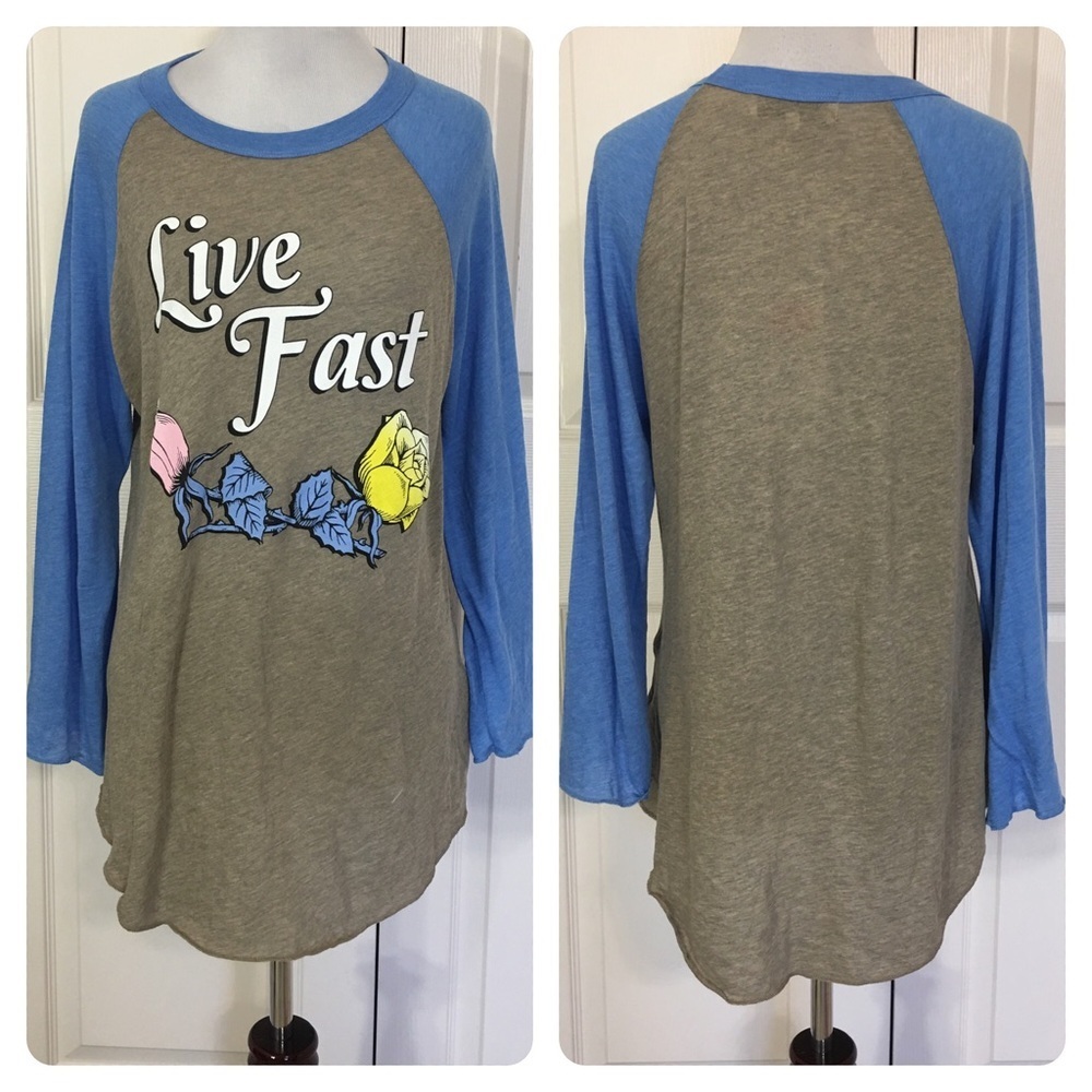 NWT! Wildfox “Live Fast” raglan tee